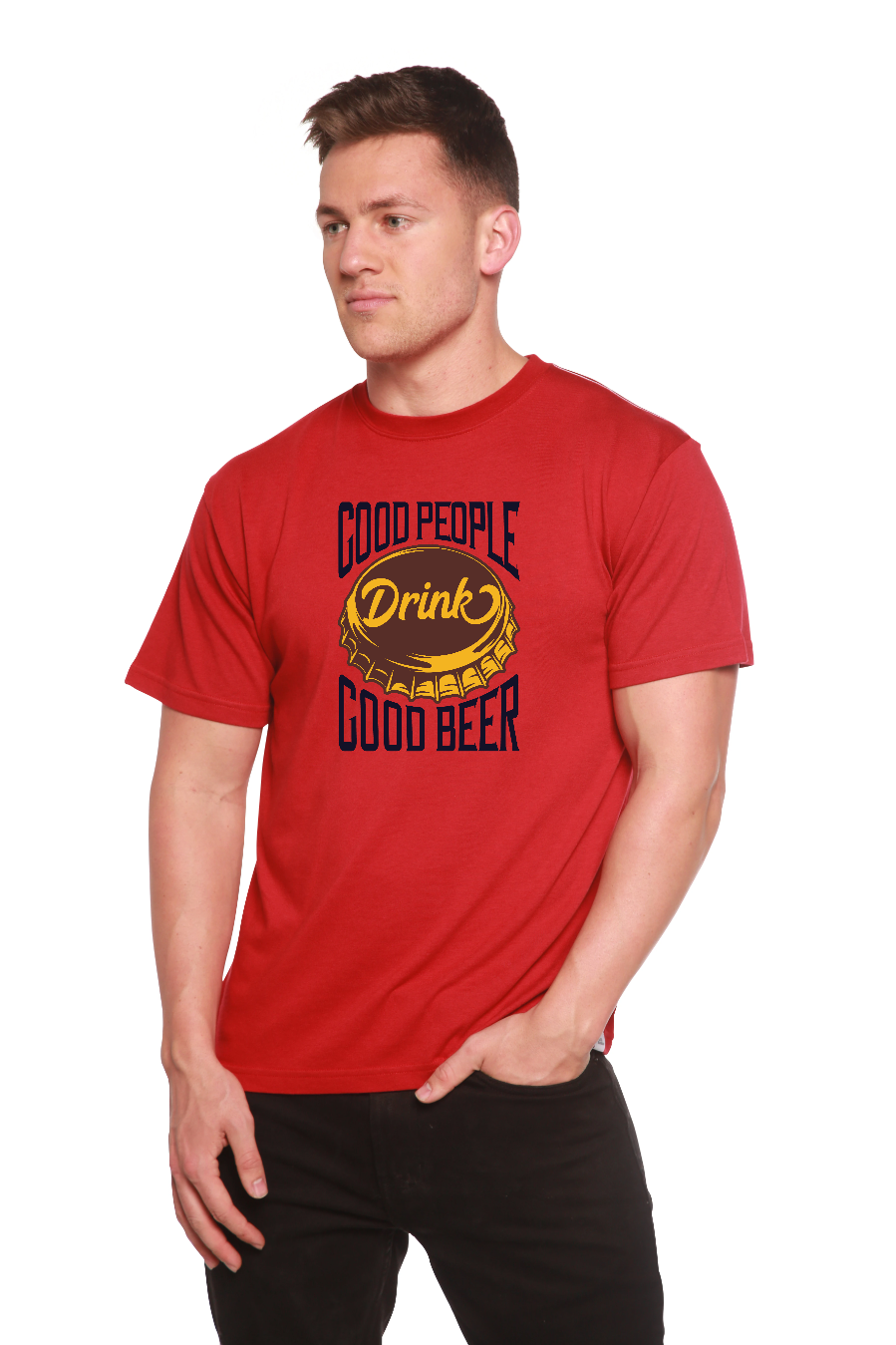 Spun Bamboo Good People Men's Bamboo Viscose/Organic Cotton Short Sleeve Graphic T-Shirt — color detail