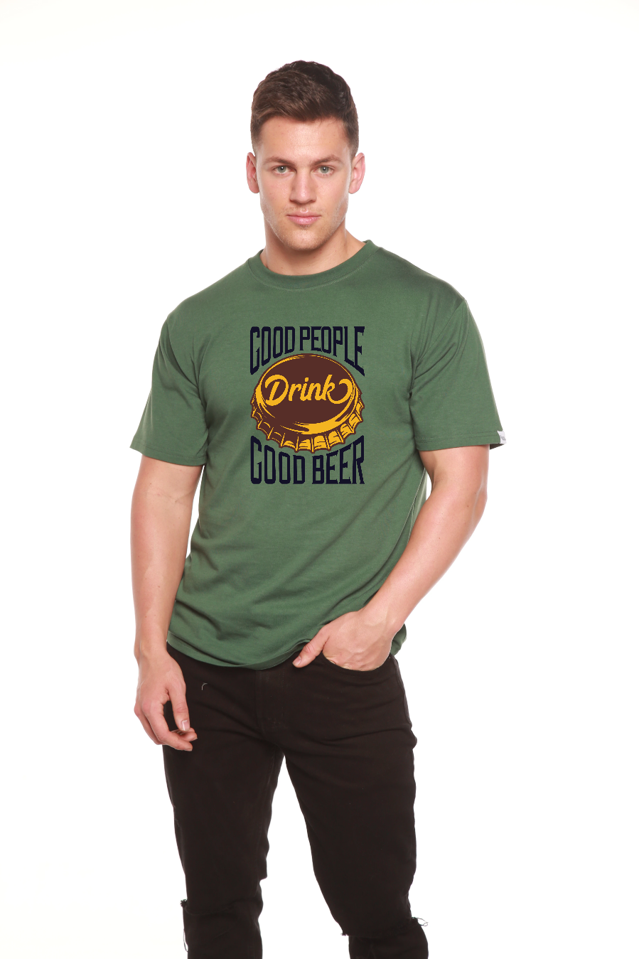 Spun Bamboo Good People Men's Bamboo Viscose/Organic Cotton Short Sleeve Graphic T-Shirt — size reference