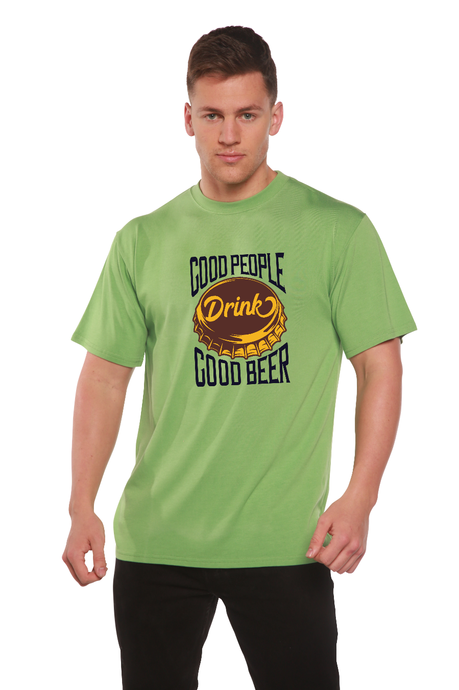 Spun Bamboo Good People Men's Bamboo Viscose/Organic Cotton Short Sleeve Graphic T-Shirt — fabric or material detail