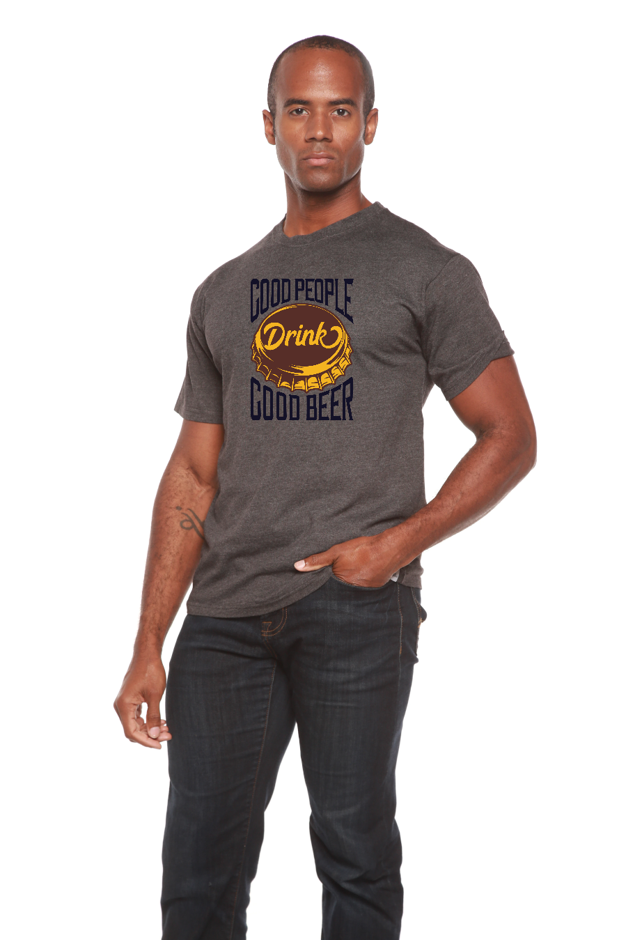 Spun Bamboo Good People Men's Bamboo Viscose/Organic Cotton Short Sleeve Graphic T-Shirt — side view