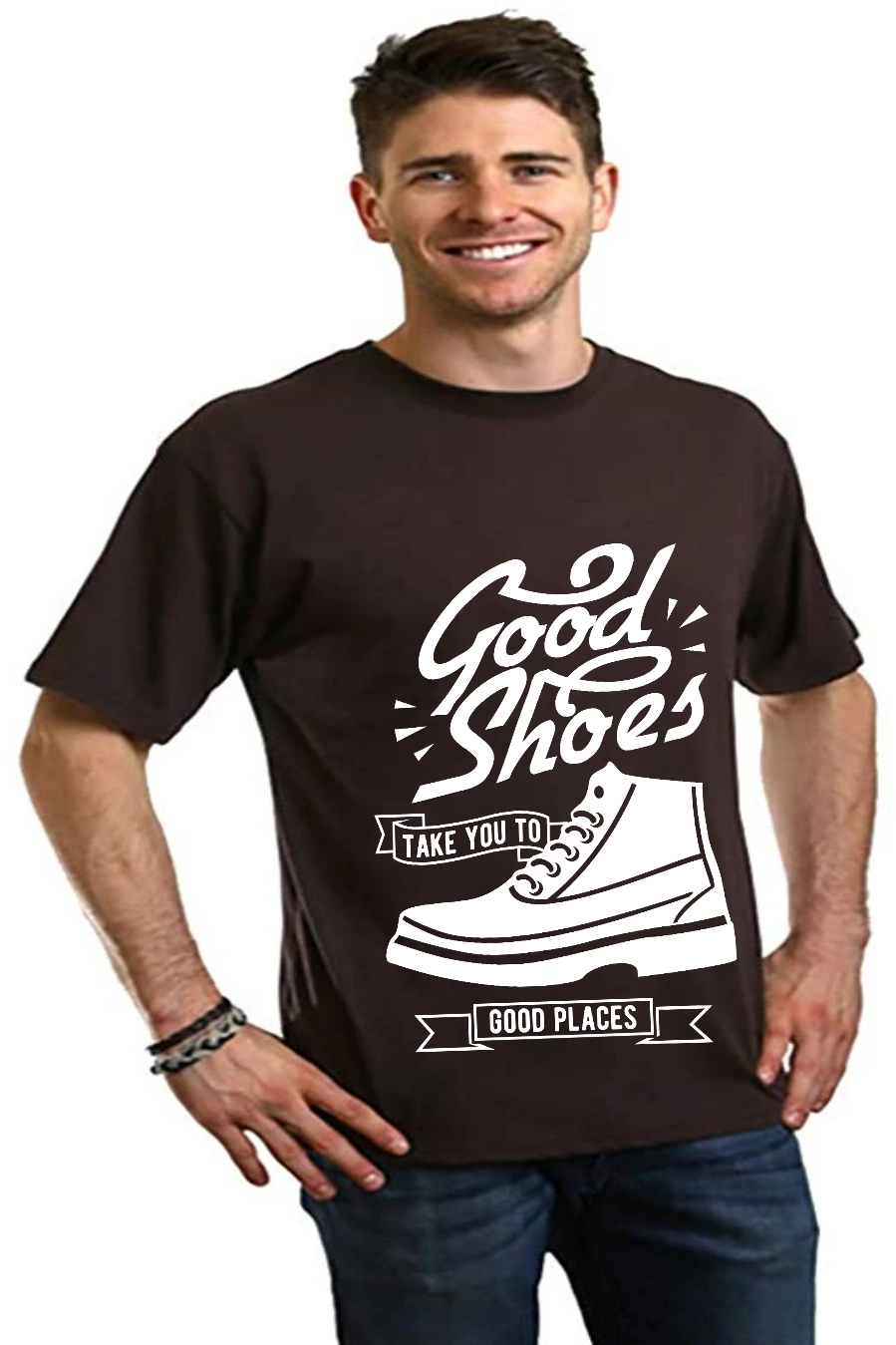 Spun Bamboo Good Shoes Men's Bamboo Viscose/Organic Cotton Short Sleeve Graphic T-Shirt — back view