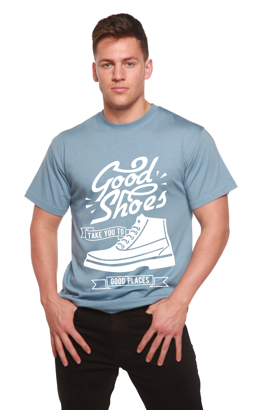 Spun Bamboo Good Shoes Men's Bamboo Viscose/Organic Cotton Short Sleeve Graphic T-Shirt — packaging
