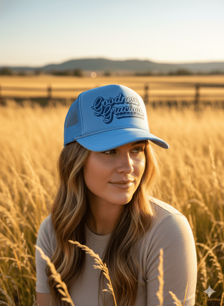 Wild Junkie Goodness Gracious Trucker Hat — construction detail