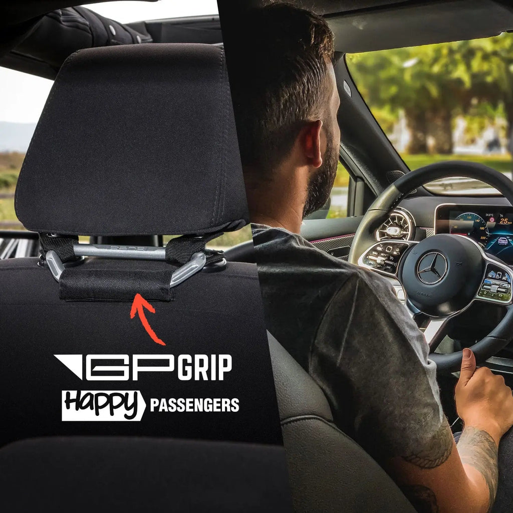 GPCA GP Back Grip PRO — Rear Headrest Handles for All Cars & Trucks — fabric or material detail