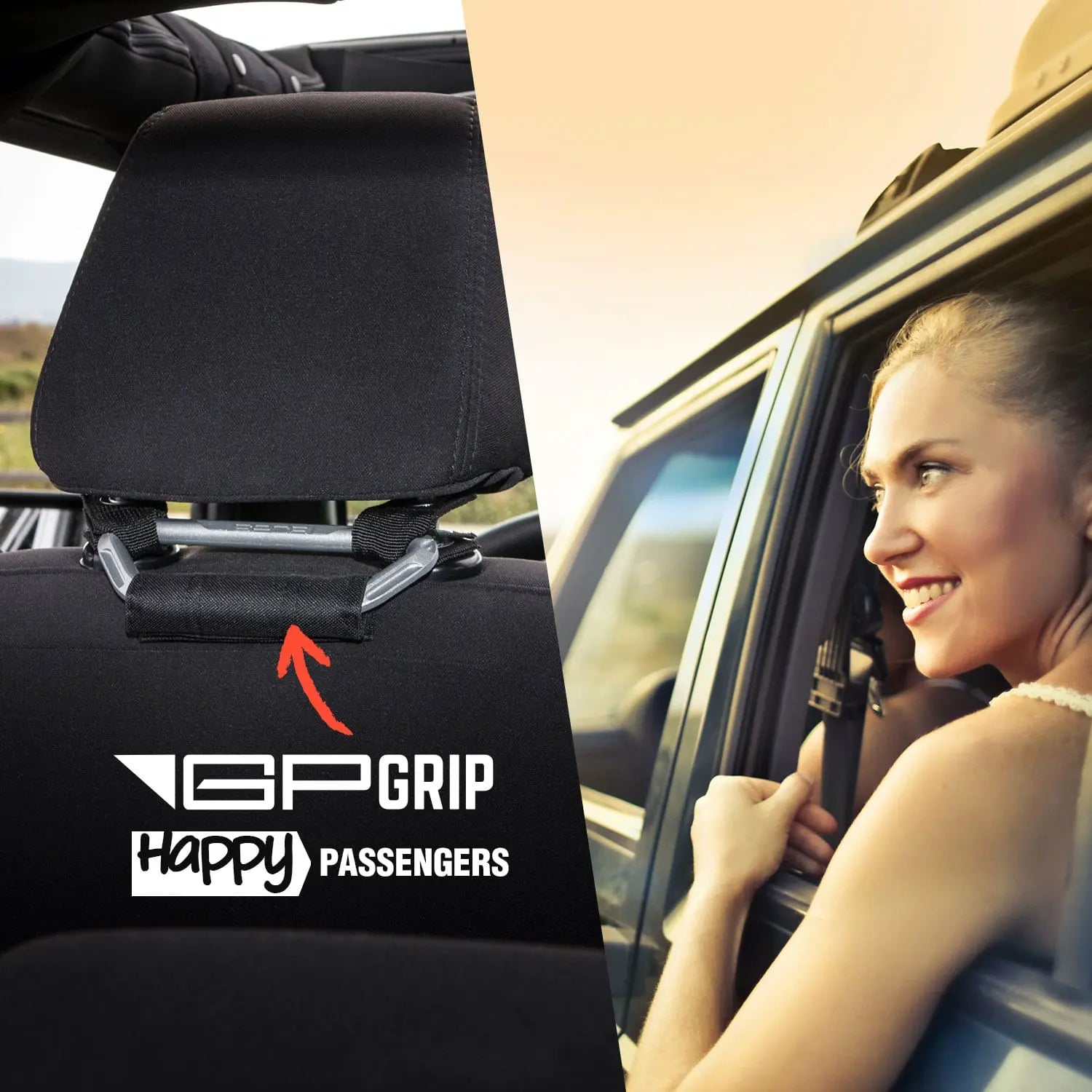 GPCA GP Back Grip PRO — Rear Headrest Handles for All Cars & Trucks — feature highlight