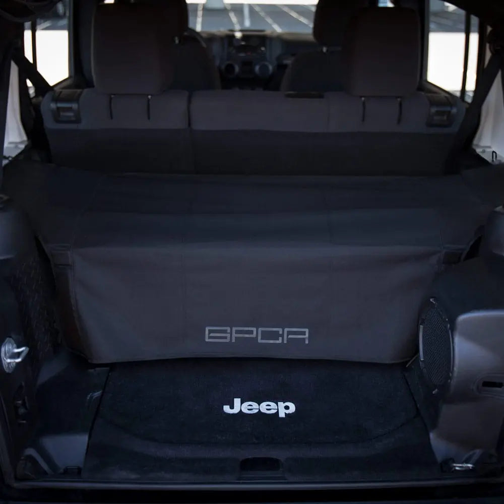 GPCA GPCA Jeep Wrangler JK 4DR Cargo Cover PRO Freedom Pack (2007-2018) — in-use photo