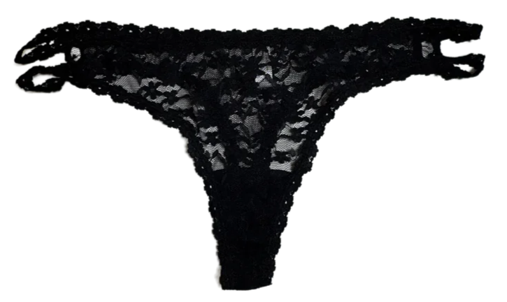 Love Libby Panties Double Strap Lace Thong, XS-2X — lifestyle worn / used context