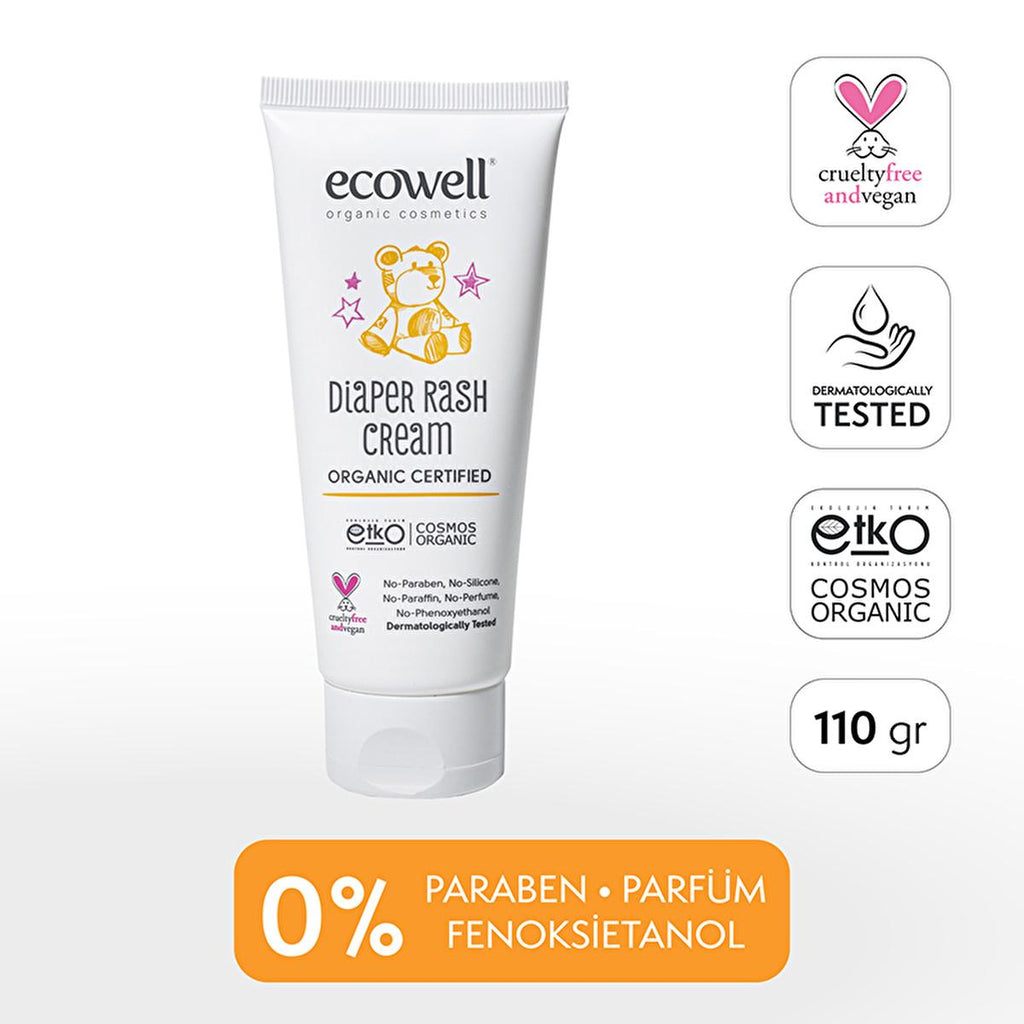 Ecowell Organic Diaper Cream - 110g, Vegan & Hypoallergenic for Newborns