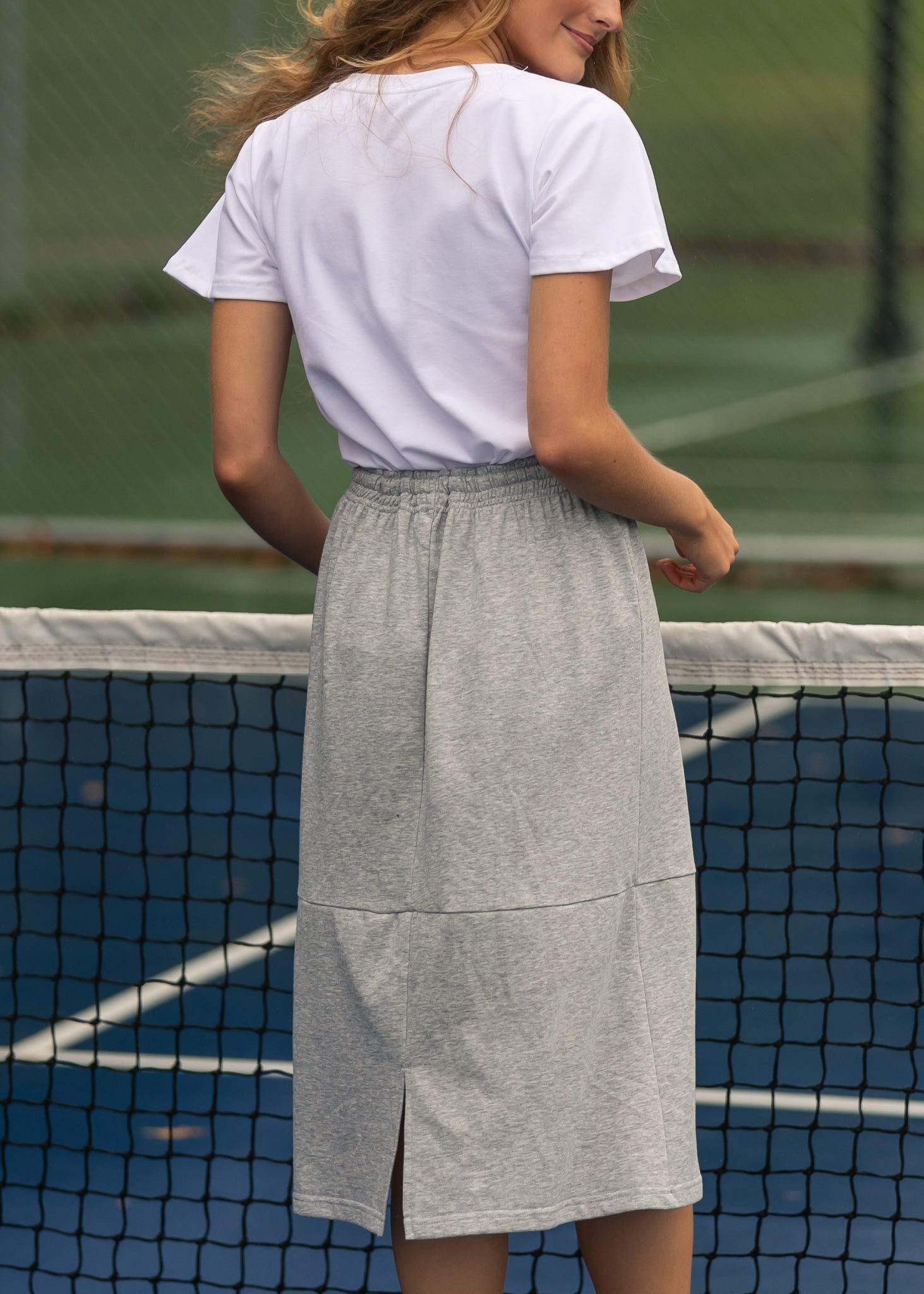Inherit Co. Gracie Midi Sweatshirt Skirt — size reference