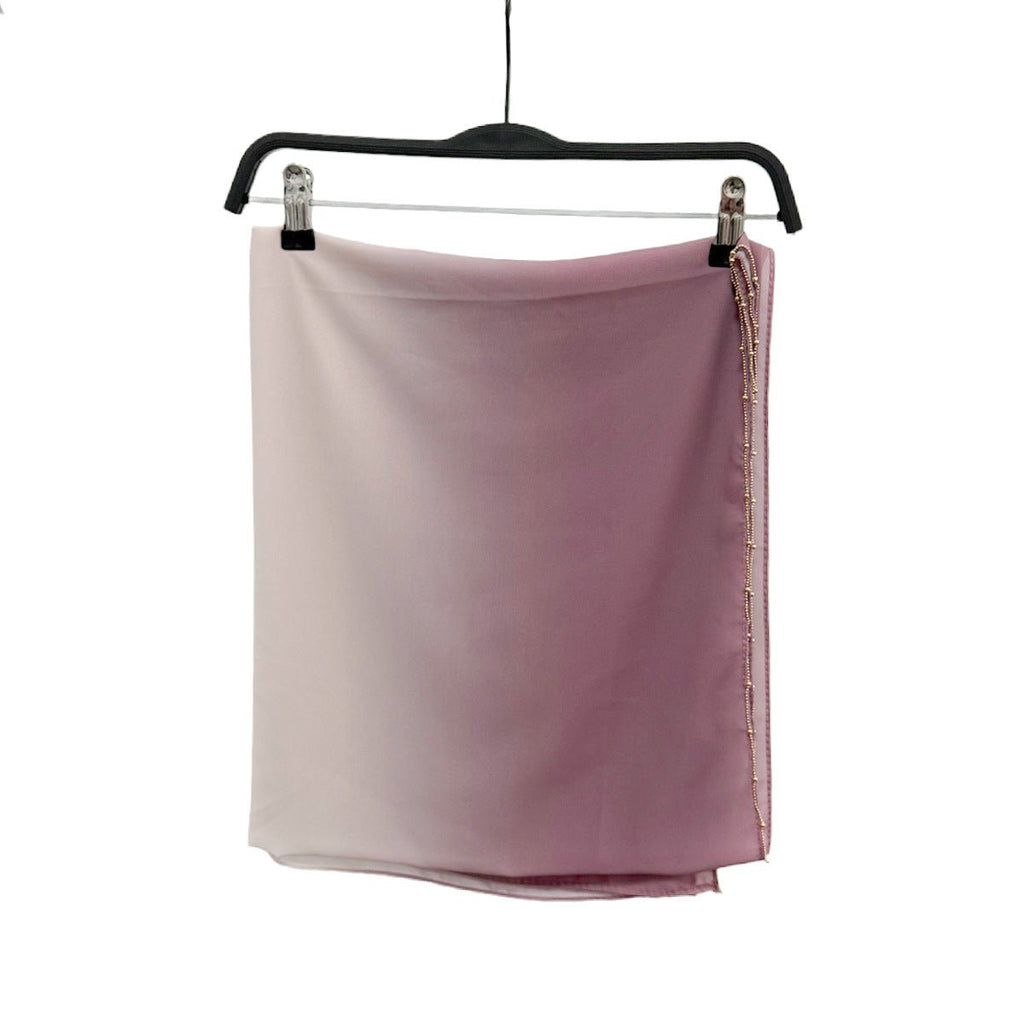 Mariam's Collection Gradient Colour Pearl Chiffon Beaded Chain Hijab (MH137) — lifestyle context
