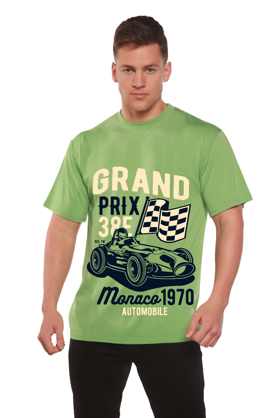 Spun Bamboo Grand Prix Men's Bamboo Viscose/Organic Cotton Short Sleeve Graphic T-Shirt — main product shot