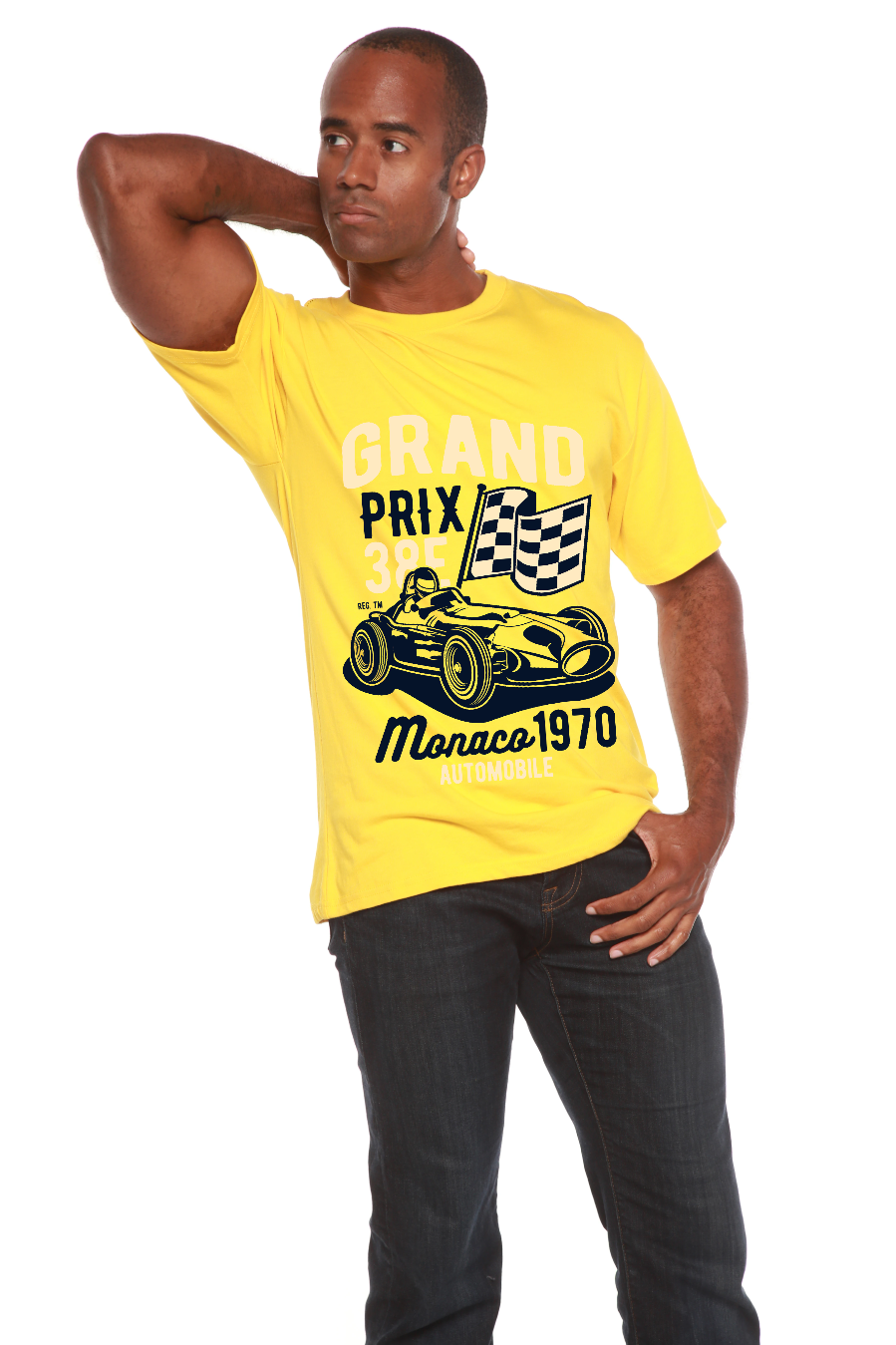 Spun Bamboo Grand Prix Men's Bamboo Viscose/Organic Cotton Short Sleeve Graphic T-Shirt — alternative angle