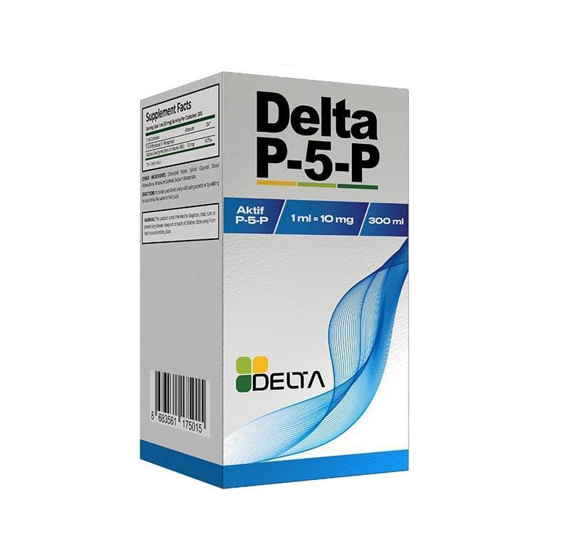 Delta P-5-P Vitamin B6 Supplement: Enhanced Absorption Liquid Formula for Nerve & Brain Health - 300 ml