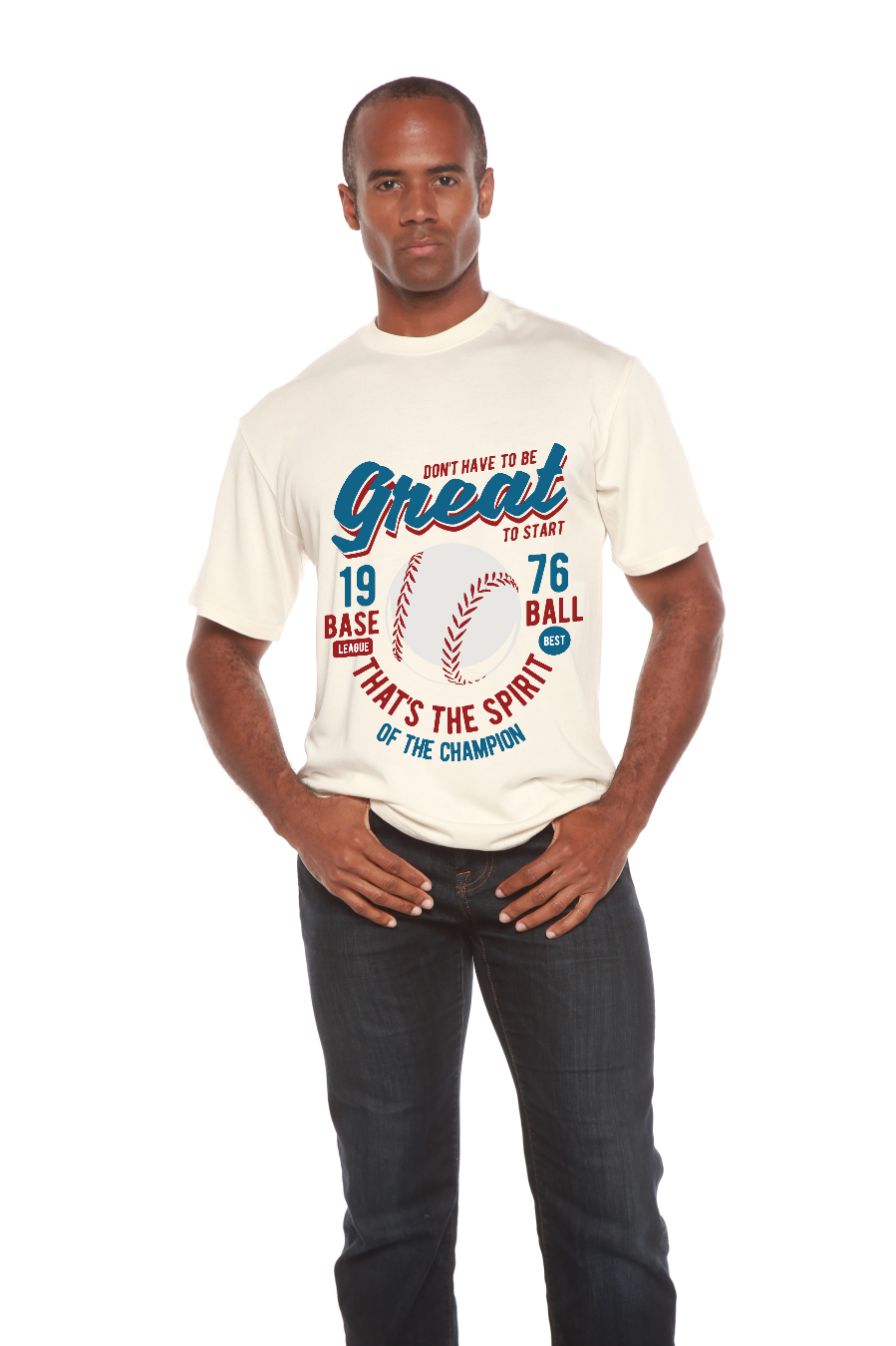 Spun Bamboo Great Baseball Men's Bamboo Viscose/Organic Cotton Short Sleeve Graphic T-Shirt — packaging