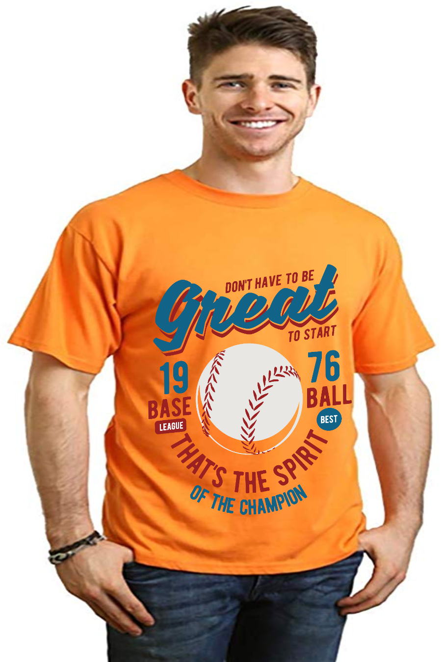 Spun Bamboo Great Baseball Men's Bamboo Viscose/Organic Cotton Short Sleeve Graphic T-Shirt — fabric or material detail