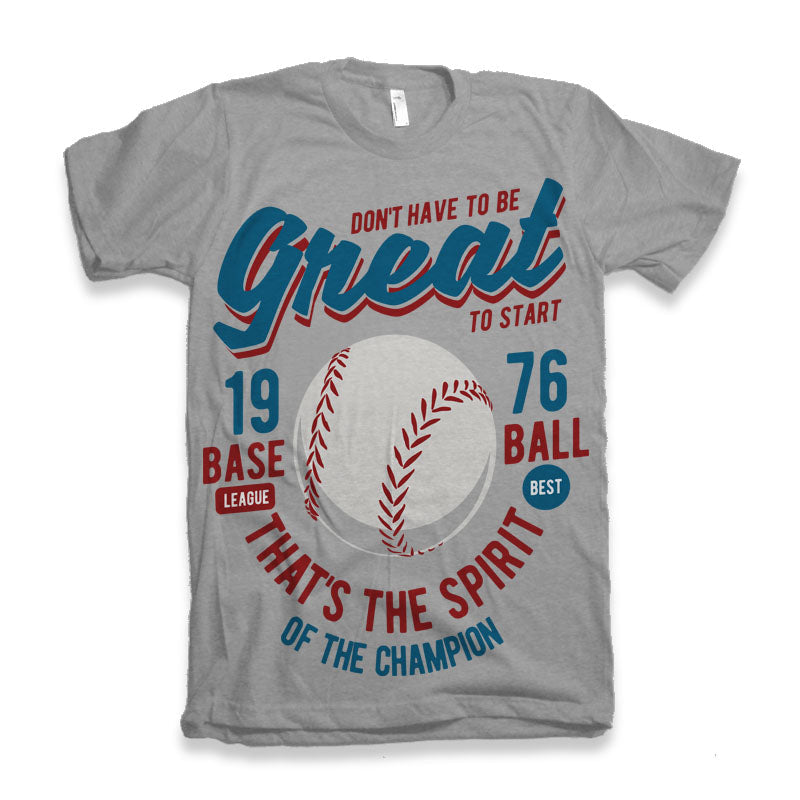 Spun Bamboo Great Baseball Men's Bamboo Viscose/Organic Cotton Short Sleeve Graphic T-Shirt — detail close-up