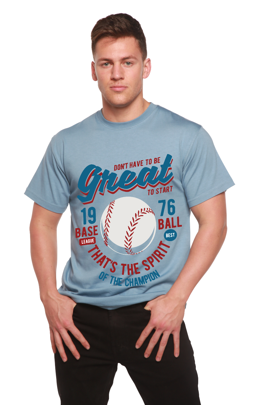 Spun Bamboo Great Baseball Men's Bamboo Viscose/Organic Cotton Short Sleeve Graphic T-Shirt — main product shot