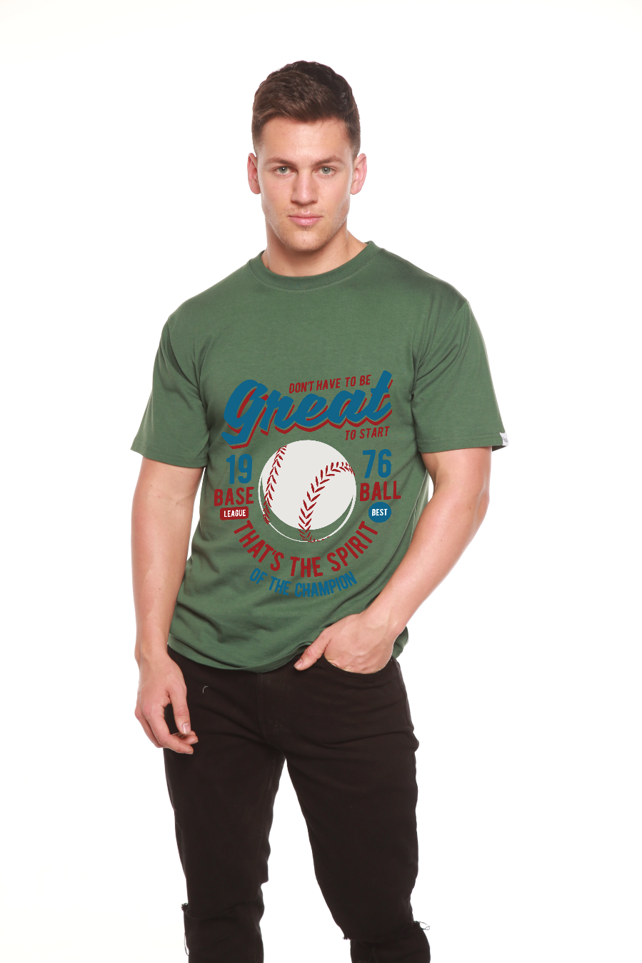 Spun Bamboo Great Baseball Men's Bamboo Viscose/Organic Cotton Short Sleeve Graphic T-Shirt — feature highlight