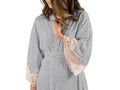 Everviolet Calla Modal Kimono with Lace, Champagne / Heather Grey — main product shot