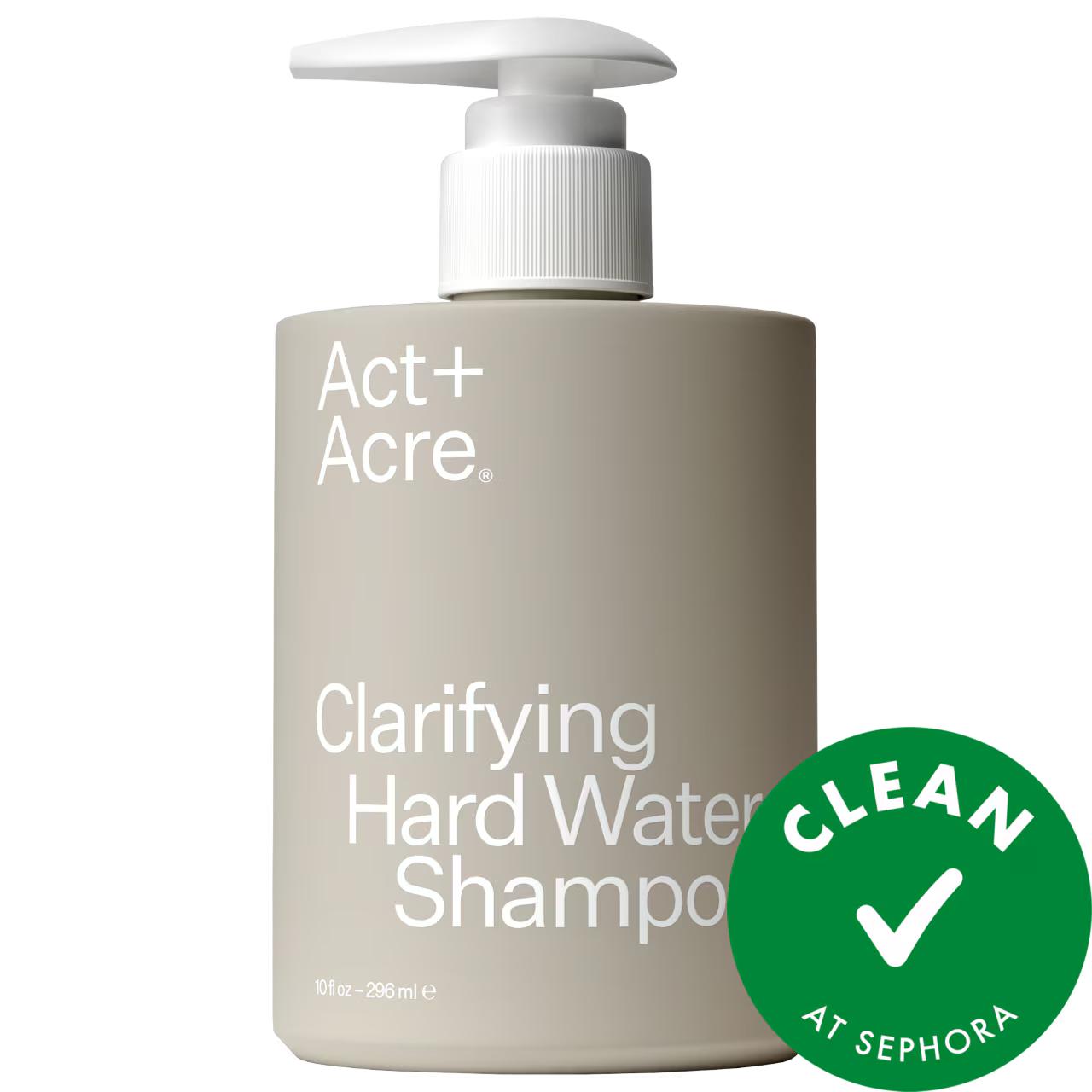 Act + Acre Clarifying Hard Water Shampoo for Scalp Health & Hair Nourishment - Vegan, Gluten-Free, Cruelty-Free