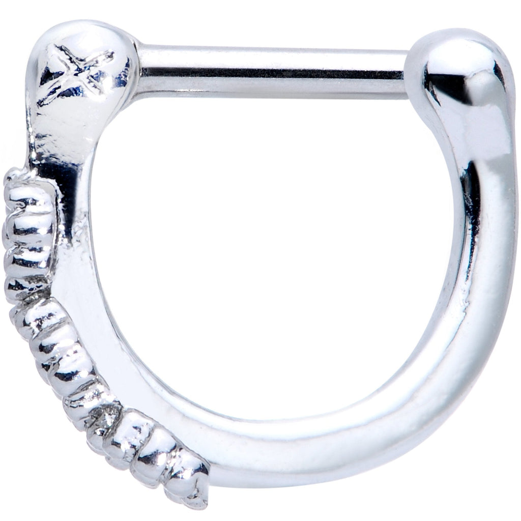 BodyCandy 16G 1/4 Daisy Chain Flower Hinged Cartilage Clicker — detail and construction