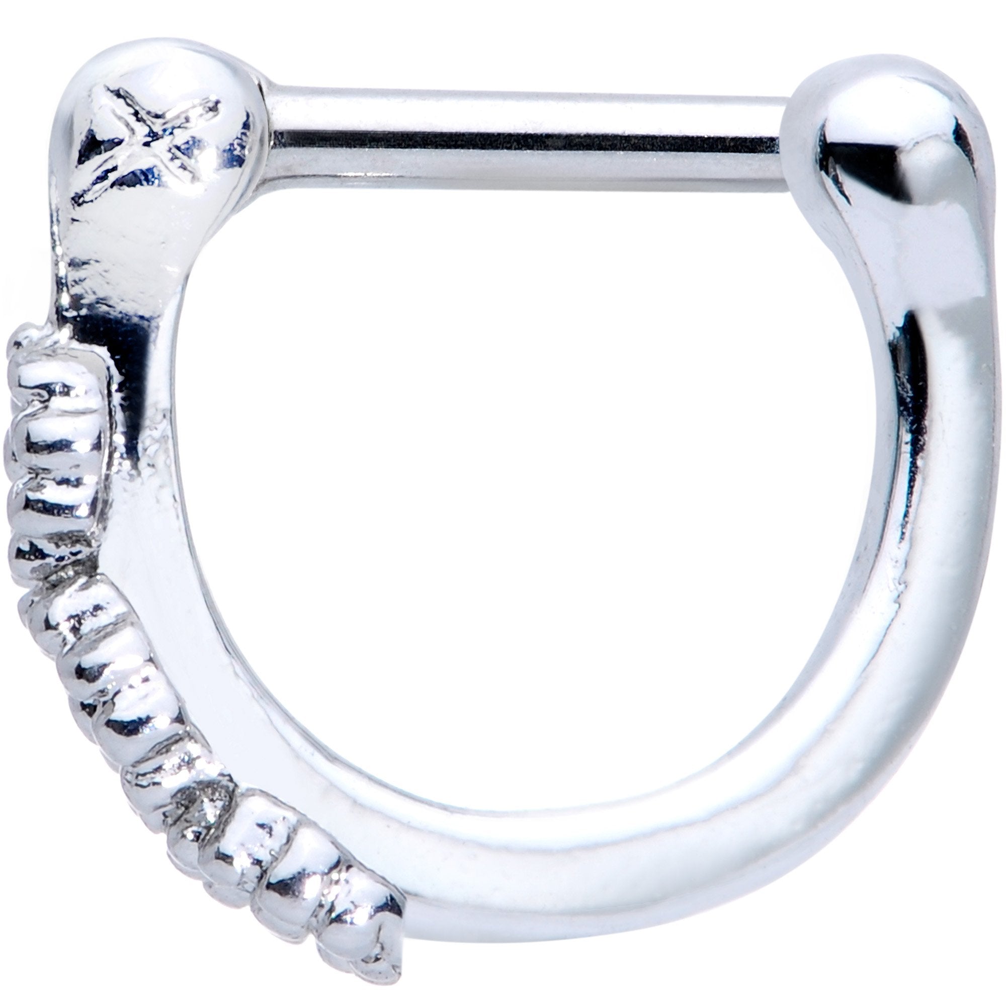 BodyCandy 16G 1/4 Daisy Chain Flower Hinged Cartilage Clicker — detail and construction