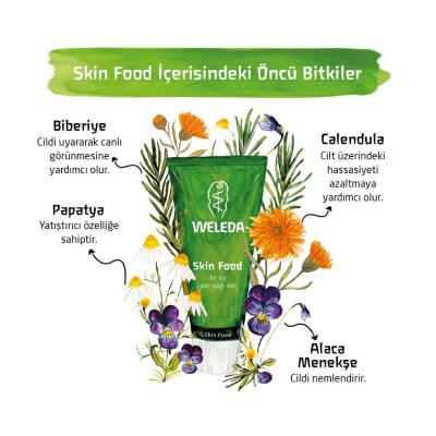 Weleda Skin Food: Intense Hydration & Nourishment for Dry, Damaged Skin | Natural Moisturizing Cream for Face, Hands, Elbows & Cracked Heels (2.54 fl oz)