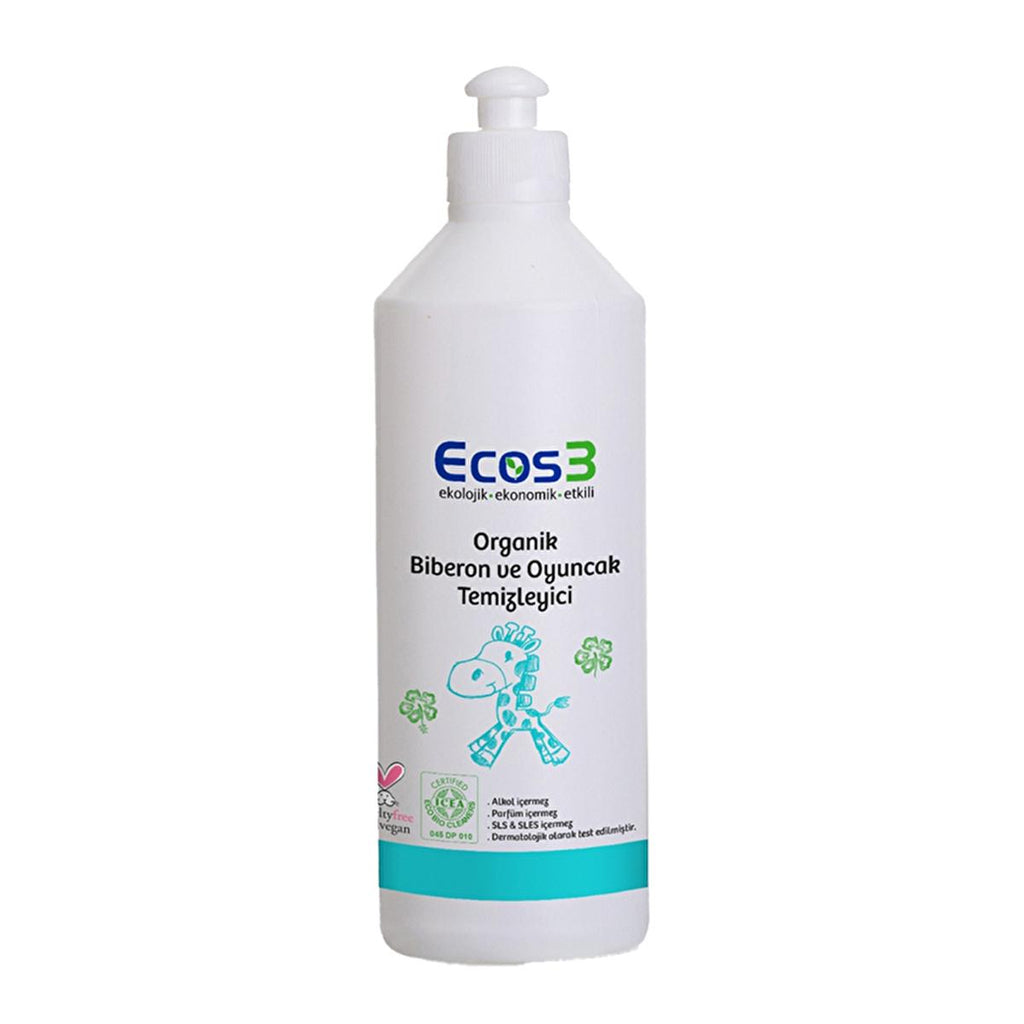 Ecos3 Organic Baby Bottle & Toy Cleaner 500ml - Natural, Vegan Certified, Fragrance-Free
