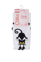 TheRanok.com Cotton Socks Conte Classic 233 - Picot "Black cat" — side view
