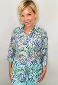 KADOU BOUTIQUE Lightweight Summer Print Top — main product shot