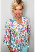 KADOU BOUTIQUE Rosie Multicolor Buttons Top — main product shot