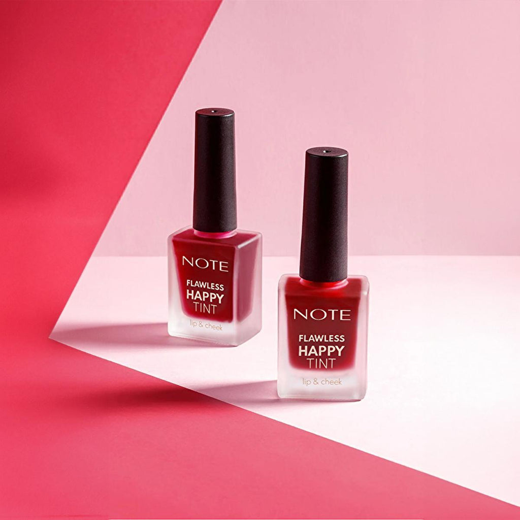 Note Cosmetics Flawless Happy Tint: Sweet Pink Lip & Cheek - Natural Color, Dual-Use Liquid Blush & Lip Stain