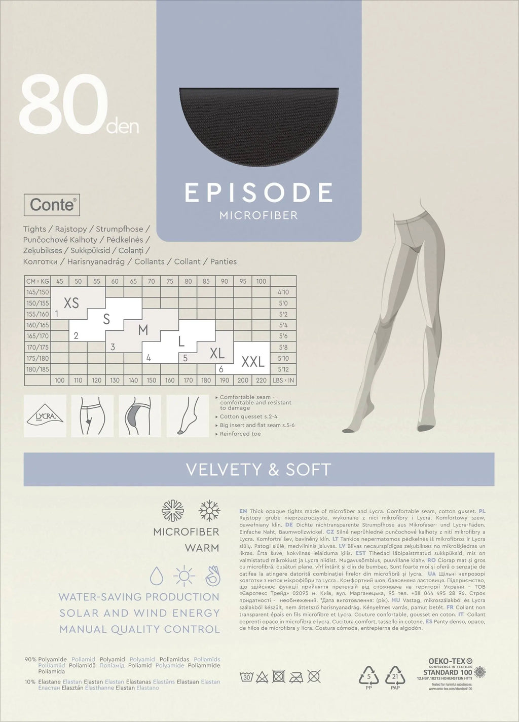 TheRanok.com Tights Conte Episode 80 Den - Microfibra Matte Opaque — in-use photo