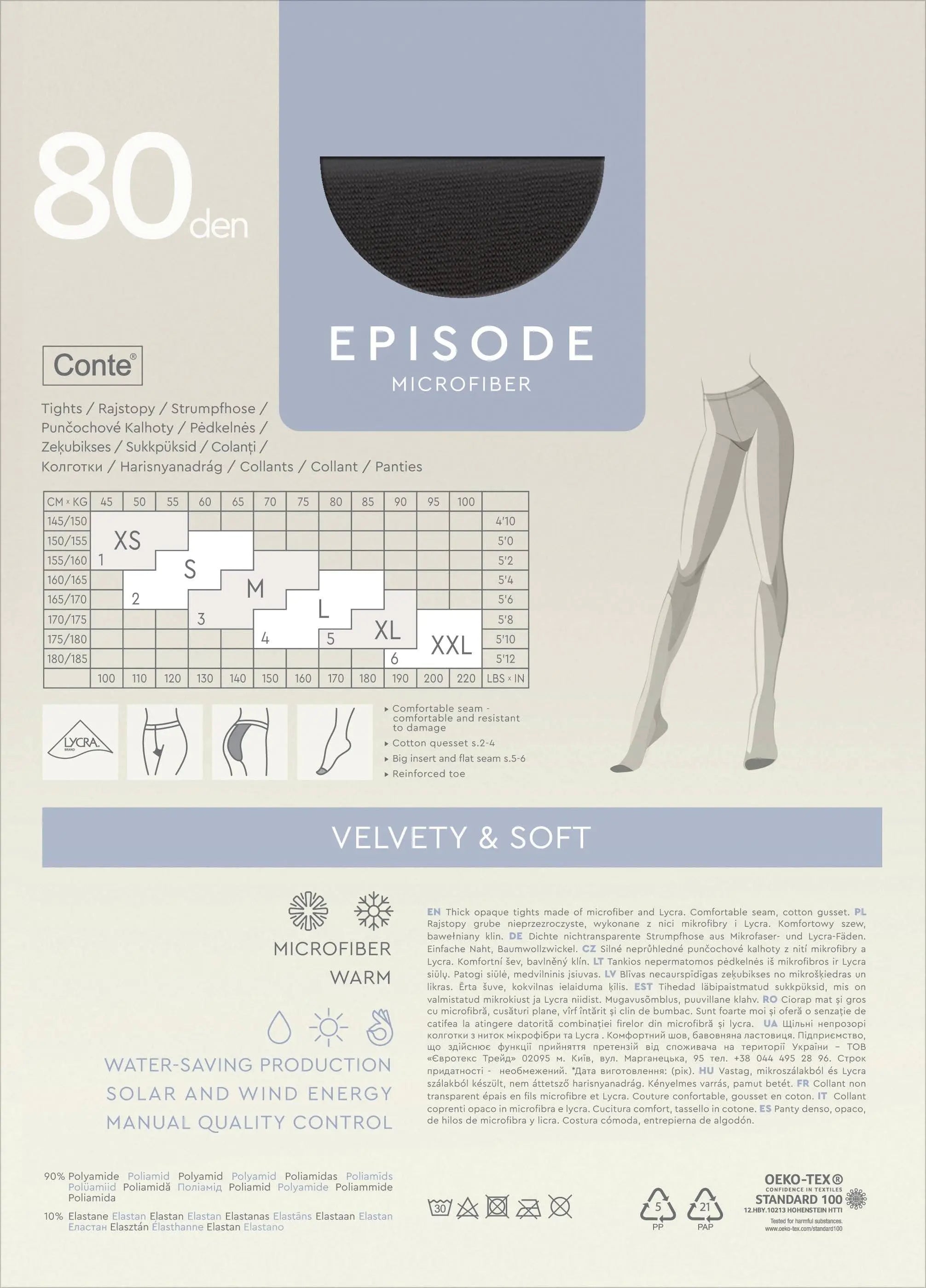 TheRanok.com Tights Conte Episode 80 Den - Microfibra Matte Opaque — in-use photo