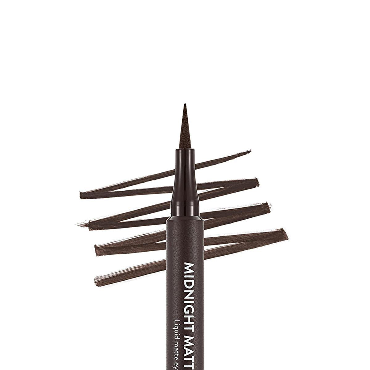 Flormar Midnight Matte Eyeliner - Long-Lasting Liquid Eyeliner for Intense Color