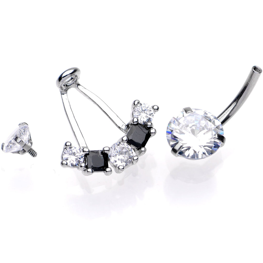 BodyCandy Clear Black CZ Gem Sassy Sparkle Butterfly Dangle Belly Ring — lifestyle context
