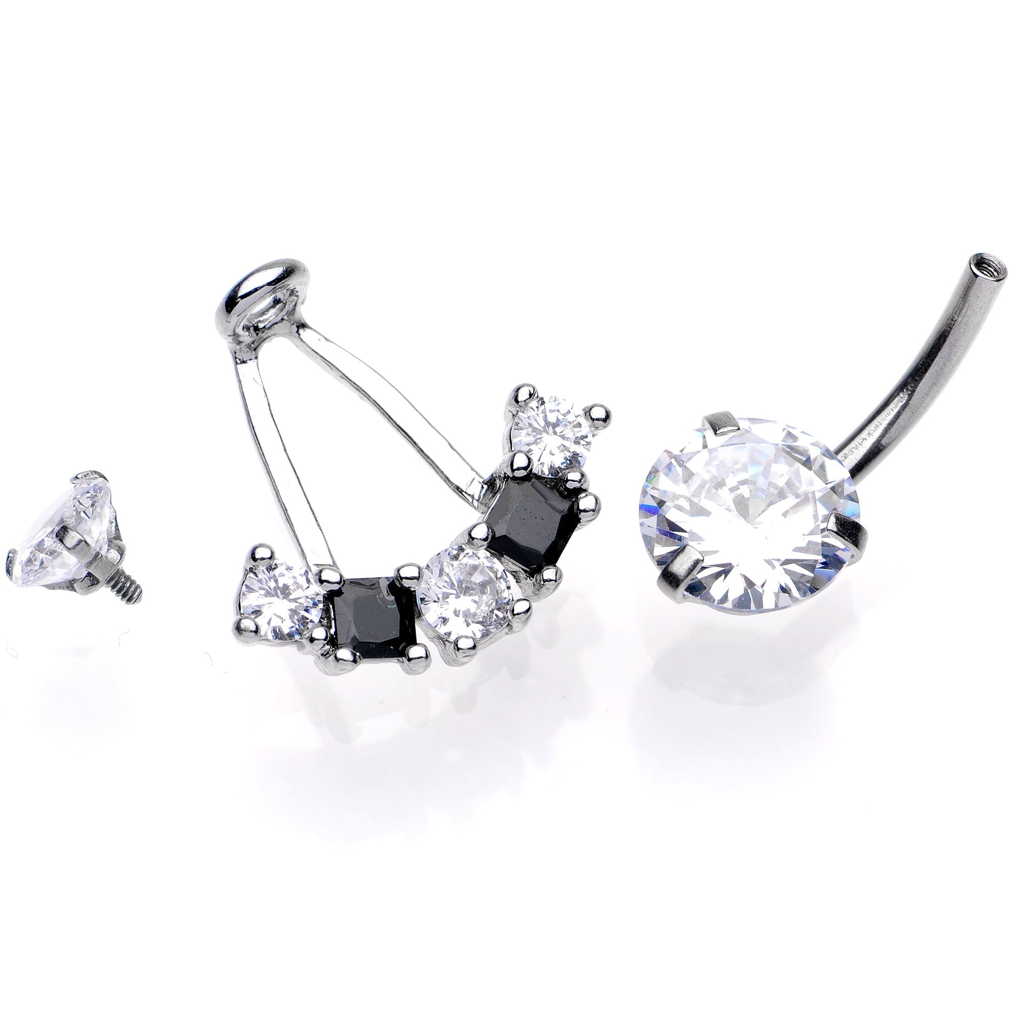 BodyCandy Clear Black CZ Gem Sassy Sparkle Butterfly Dangle Belly Ring — lifestyle context