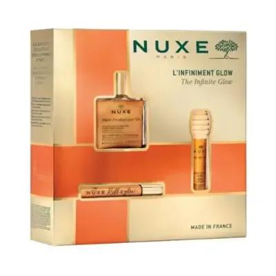Nuxe Infinite Glow: Skincare Gift Set - Hydrating Dry Oil, Lip Balm & Radiance Enhancer | Nuxe Huile Prodigieuse & Reve de Miel Included