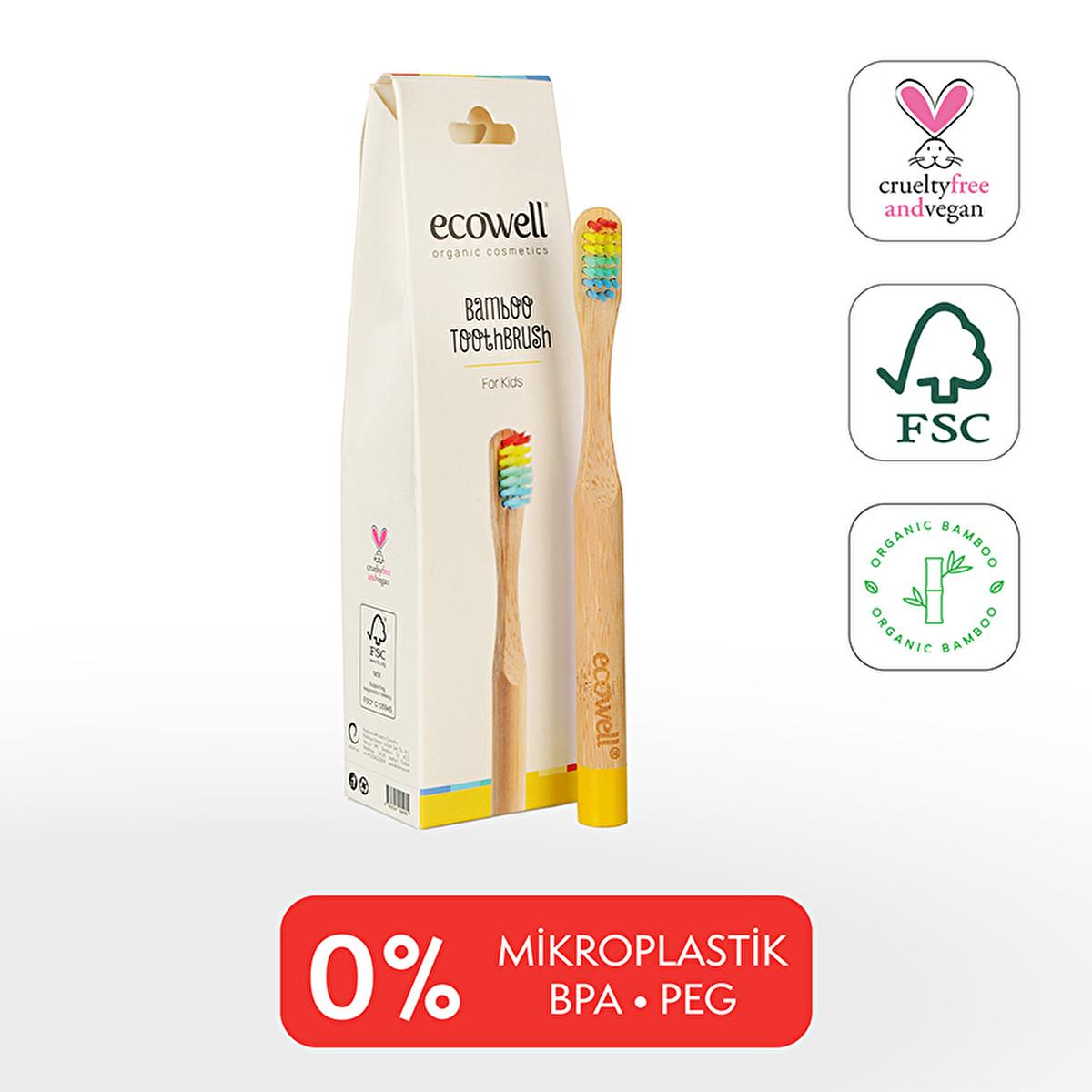 Ecowell Organic Children's Toothpaste - Cosmos Certified, Vegan, Blackberry Flavored for Kids 6+ Months