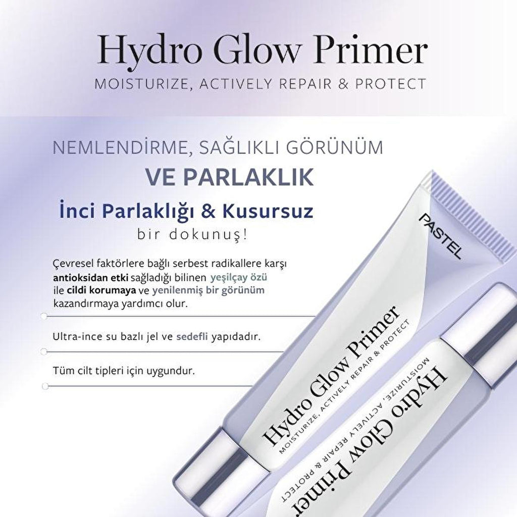 Pastel Hydro Glow Primer - Vegan Makeup Primer with Green Tea Extract, Cruelty-Free, Paraben-Free, 1.01 fl oz