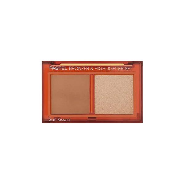 Pastel Profashion: Sun Kissed Bronzer & Soft Glow Highlighter Set - Natural Bronzed Glow & Radiant Face Highlighting Makeup - Vegan & Cruelty-Free