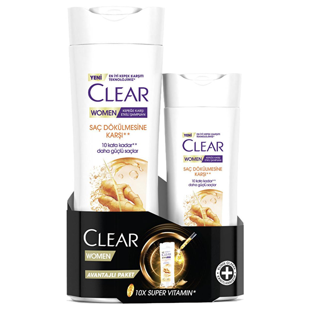 Clear Women Dandruff Defense Shampoo - Powerful Anti-Dandruff Solution for Women | 350 ml + 180 ml