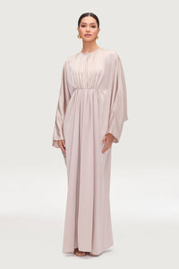 Habeeba Satin Pleated Batwing Maxi Dress - Cloud Dresses Veiled 