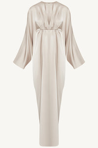 Habeeba Satin Pleated Batwing Maxi Dress - Cloud Dresses Veiled 