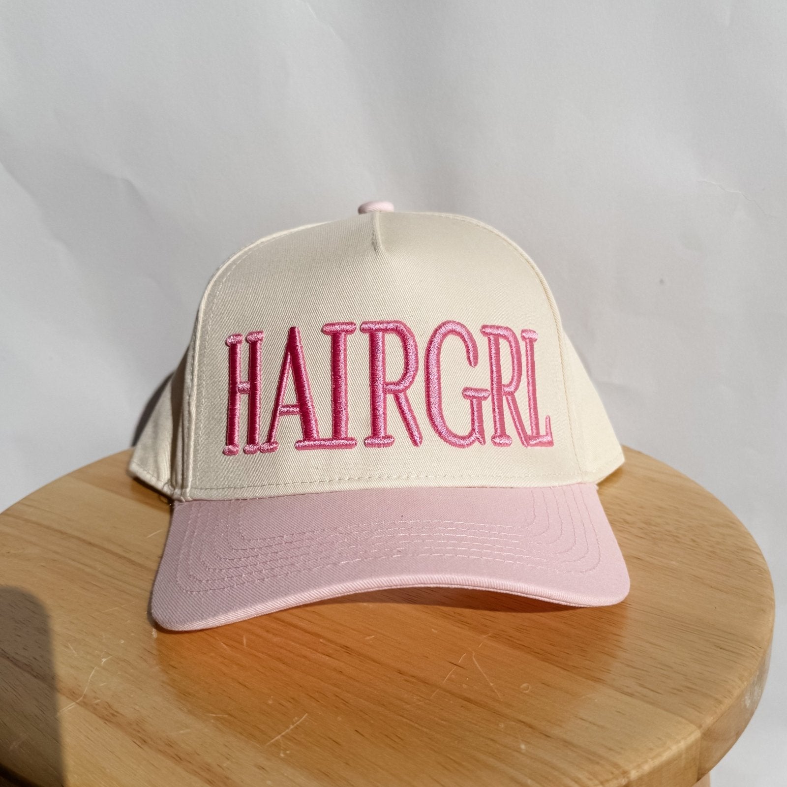 Coco & Rho HAIRGRL - Trucker Hat — Coco & Rho branding close-up