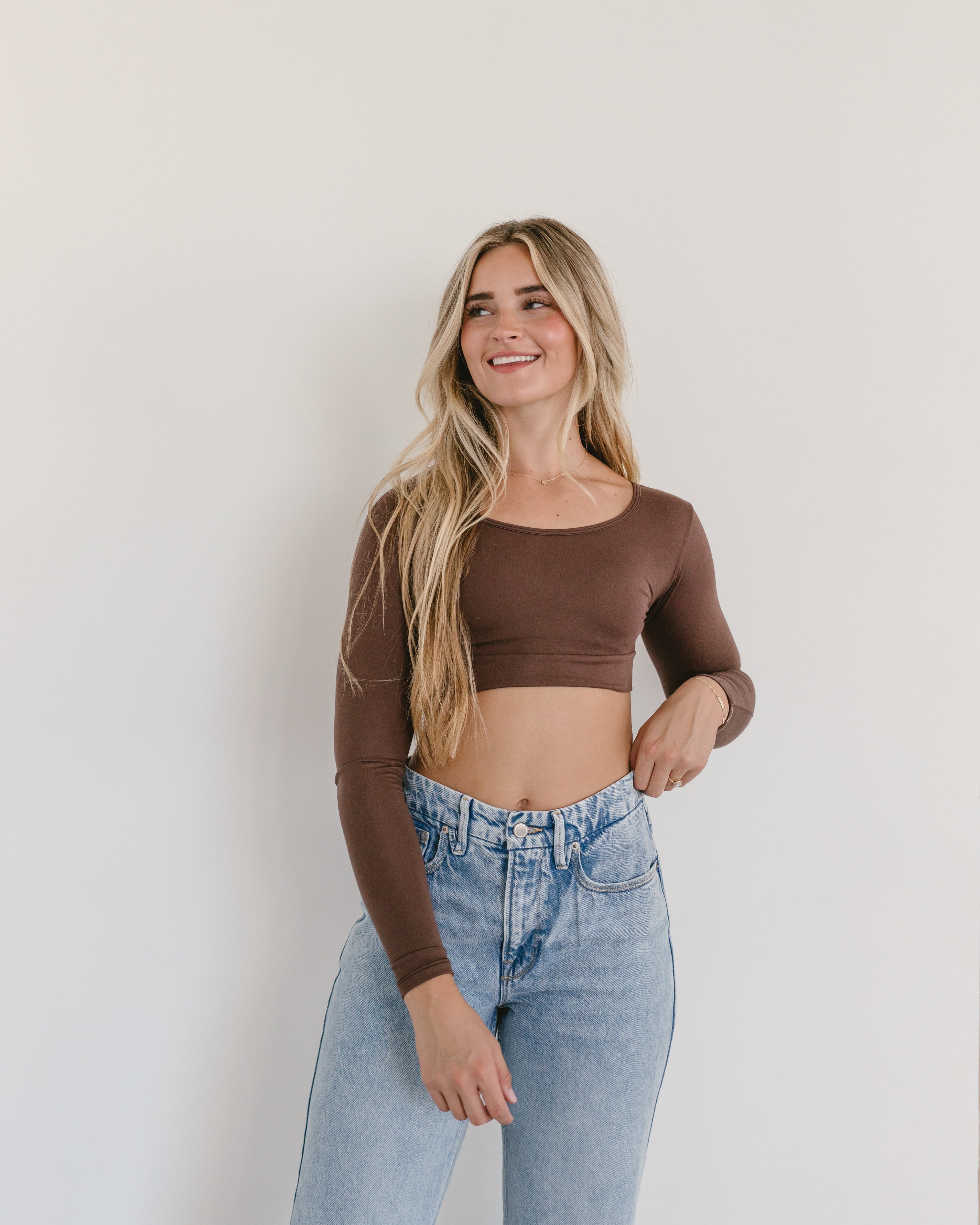 HALFTEE Layering Fashions Classic Long Sleeve Halftee — back view