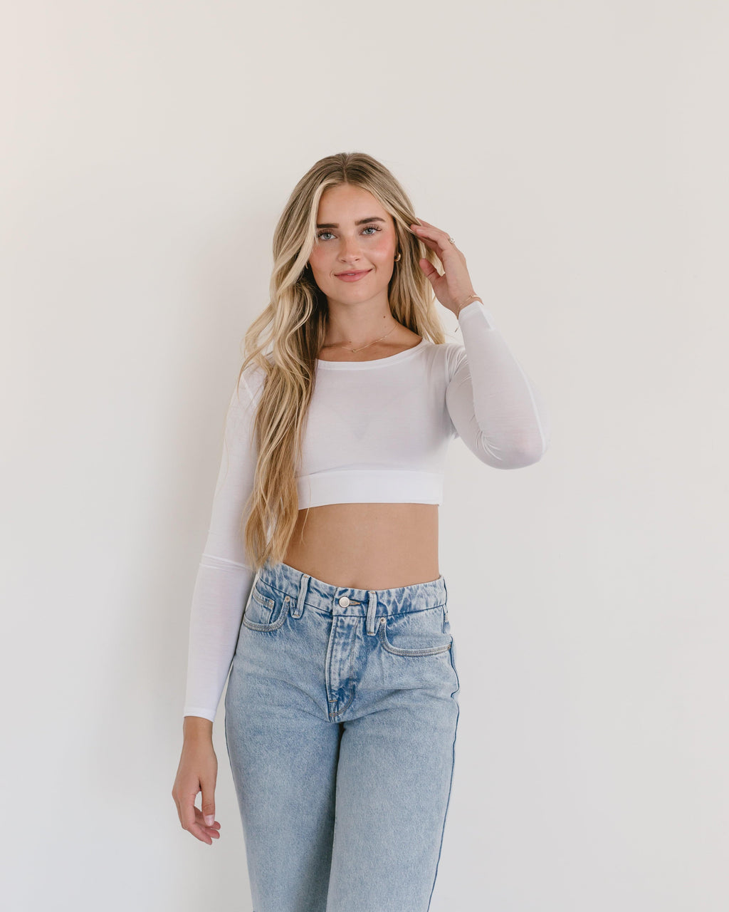 HALFTEE Layering Fashions Crew Neck Long Sleeve Halftee — detail shot 8
