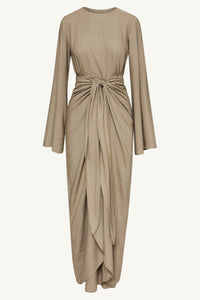 Hanadi Linen Wrap Maxi Dress - Desert Sage Clothing Veiled 