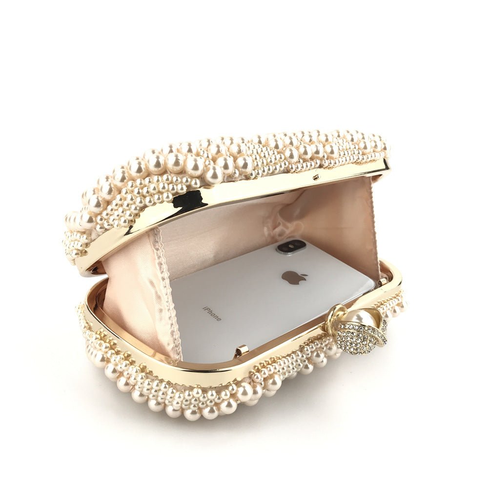 Mariam's Collection Hand-Beaded Pearl Evening Elegance Handbag (MAC286) — detail shot 10