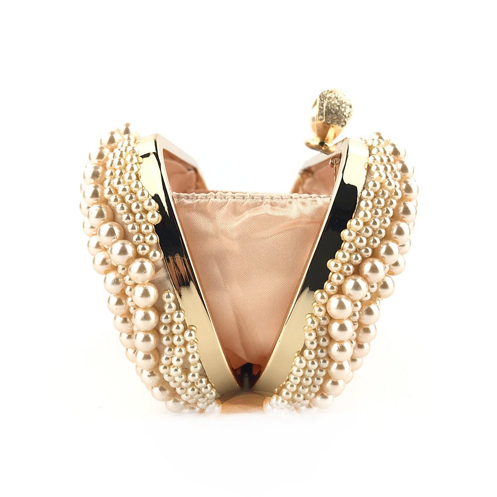 Mariam's Collection Hand-Beaded Pearl Evening Elegance Handbag (MAC286) — detail shot 9